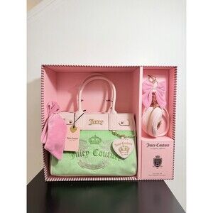 Juicy Couture Heritage Daydreamer Tote Set Limited Edition Pink and Green